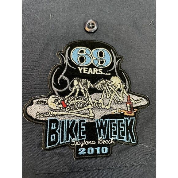 Bike Week 2010 Daytona Bad To The Bone 69 Workwear Shirt Men Large Patch - Picture 4 of 6